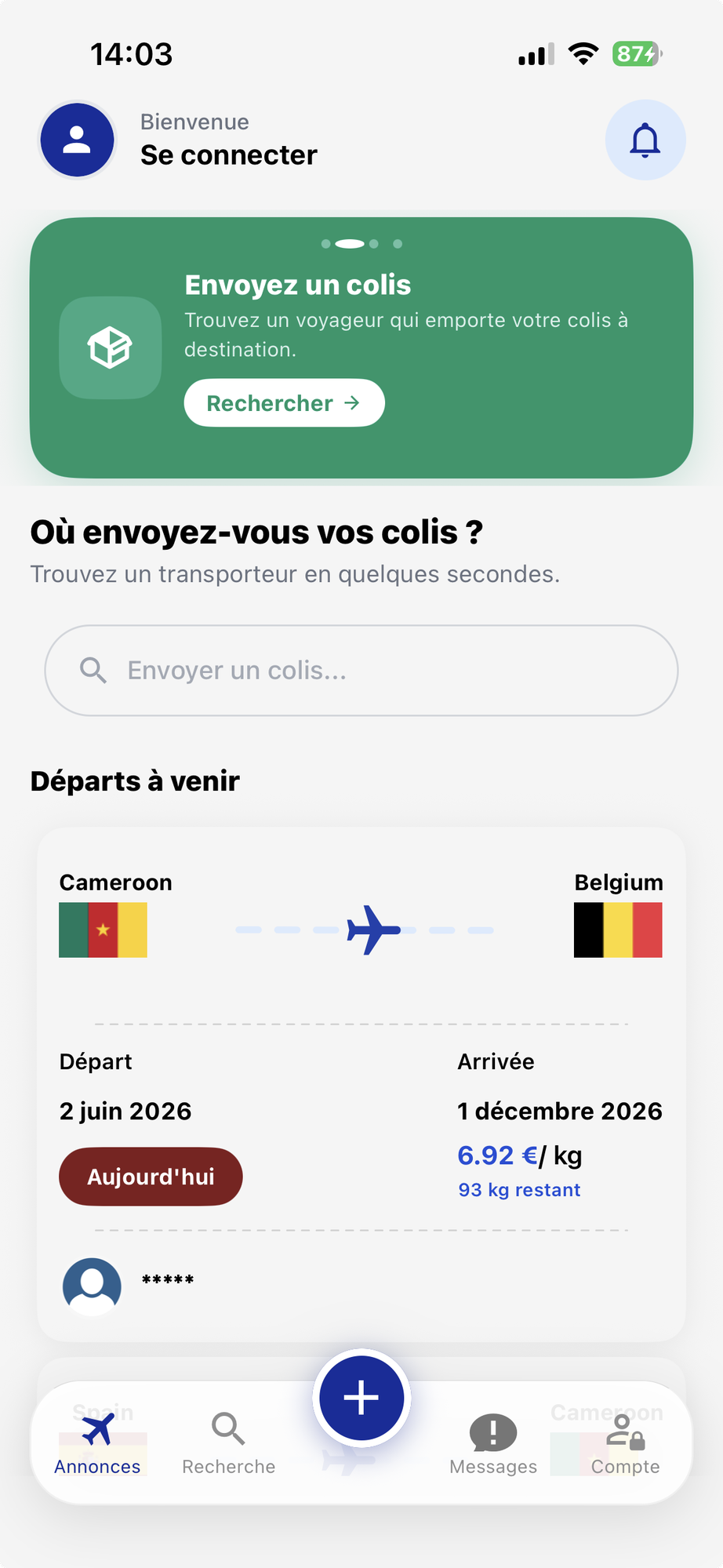 Recherche de transporteurs sur Skilo